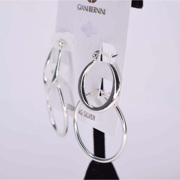 Giani Bernini 2-Pc. Set Polished Hoop Earrings in Sterling Silver NWT - Picture 5 of 6